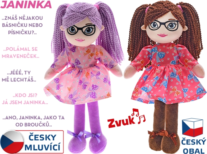 Lappenpop Janinka 30 cm, spreekt Tsjechisch
