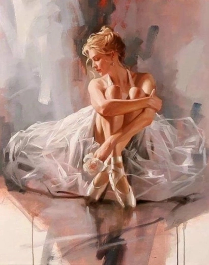 Diamant schilderen ballerina 30 × 40 cm