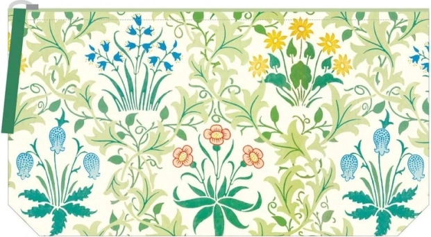 Geborduurde cosmetica-etui met het Motief Groot hoefblad van William Morris