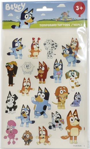 Bluey afwasbare kindertatoeages – set van 40 stuks
