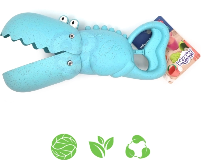 Woopie Green krokodillen schep en verzamelaar voor zand en water, blauw, van biologisch afbreekbaar materiaal