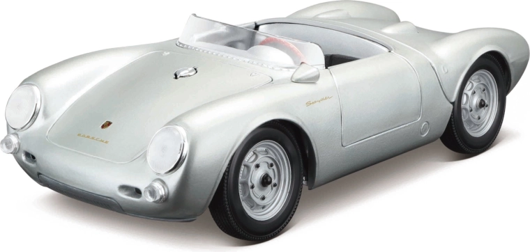 Maisto Porsche 550 A Spyder zilveren automodel 1:18