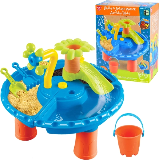 PlayGo speeltafel met activiteiten voor bouwen en waterspuiten (15 delen)