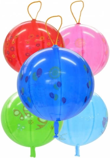 Gemar opblaasbare punch ball ballon met opdruk en elastiek 45 cm - 1 stuk