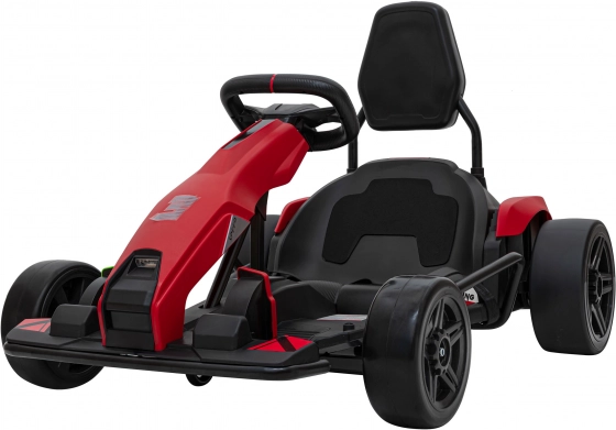 Fast 3 Drift elektrische kart voor kinderen Rood + Drift-functie + 2x150W motoren + LED-radio + gordels