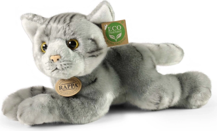 Rappa pluchen kat grijs liggend 30 cm Eco-Friendly