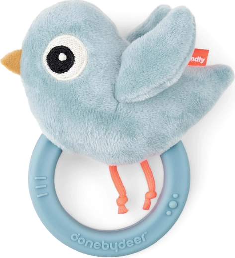 Done by Deer sensorisch rammelaar met bijtring Birdee blauw