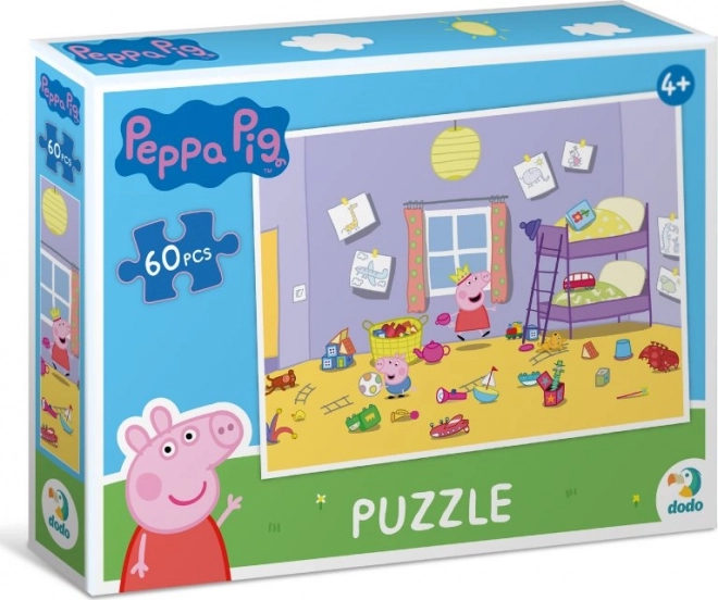Peppa Pig puzzel – spelen in de slaapkamer, 60 stukjes
