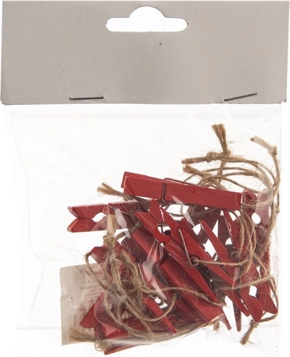 Houten knijpers rood – 12 stuks