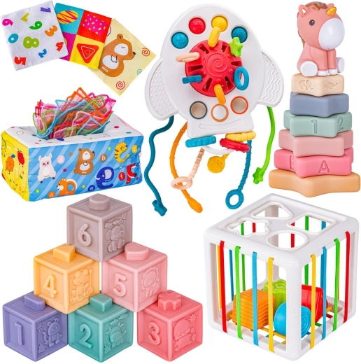 Educatieve sensorische speelgoedset 6-in-1 voor een baby