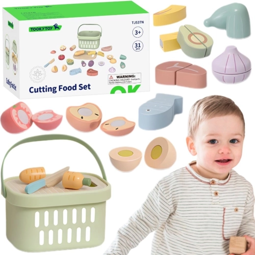 Tooky Toy houten snijspeelset, 31 stuks