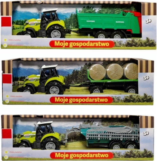 Tractor met aanhanger met licht en geluid