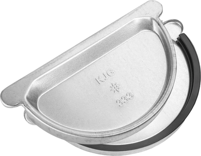 Eindstuk voor goot van 250 mm met rubberen afdichting, verzinkt