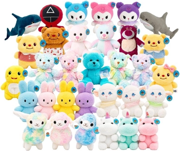Zacht knuffeldier (pluche) mix van motieven 22–25 cm - 1 stuk