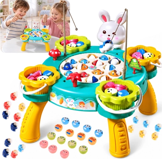 Magnetisch visspel met draaibare vijver en muziek