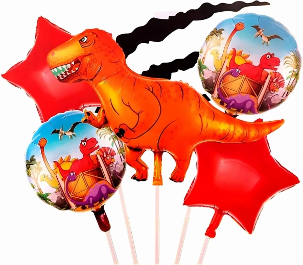 Set verjaardagsballonnen dinosaurus, 5 stuks