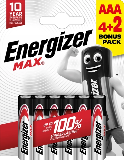 Energizer Max AAA alkaline batterijen 6 stuks (4+2 gratis)