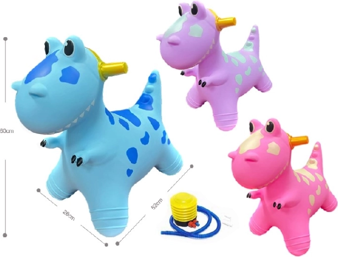 Springende dinosaurus voor kinderen met pomp