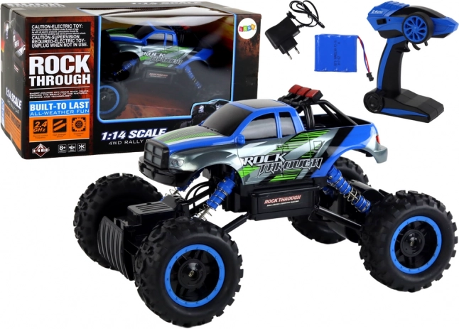 RC terreinauto 1:14 2,4 GHz blauw 4x4