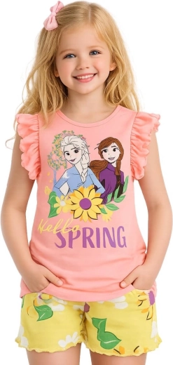 Meisjesset met T-shirt en korte broek Frozen