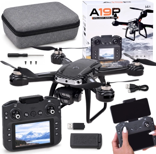RC-drone A19P met HD-camera, controller met display en obstakelvermijding