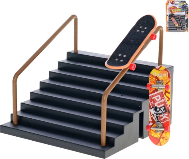 Fingerboard-speelset met vinger-skateboard en trapramp