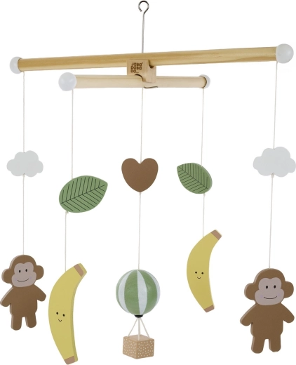Jabadabado houten mobiel voor boven het babybedje aapje