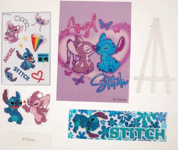 Diamant schilderen Angel en Stitch met standaard