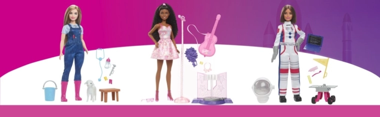 Barbie beroepen – set met boer, popster en astronaut (65e jubileum)