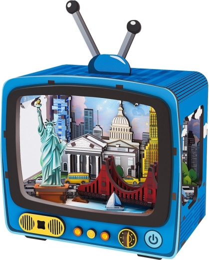 2Kids Toys 3D houten bouwpakket retro-tv New York