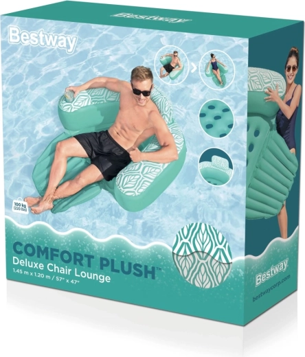 Bestway opblaasbare waterstoel Deluxe Comfort Plus 145 × 120 cm