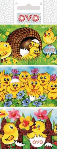 Ovo krimphoesjes met kuikentjes, set van 9 stuks