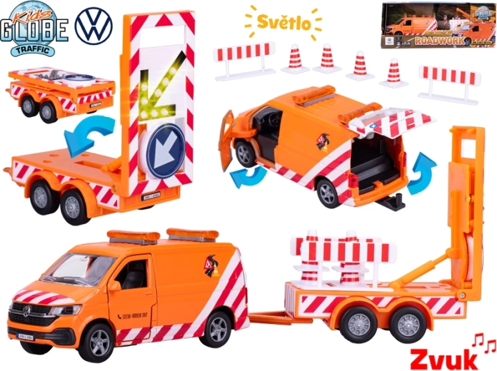 Kids Globe Traffic VW Transporter – metalen model met licht en geluid
