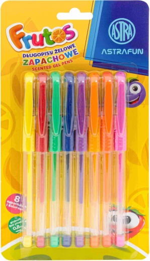 Set van 8 gelpennen met fruitgeur