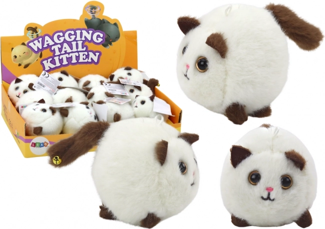 Pluche kat Stretch Jumping Mascot Wit