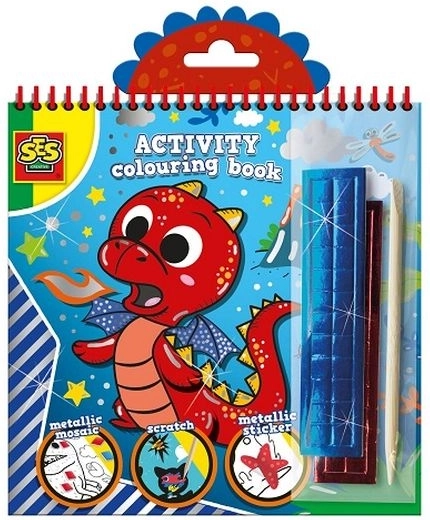 SES metallic kleurboek 3-in-1 met dieren