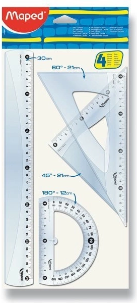 Maped classic linialenset, 4-delig transparant