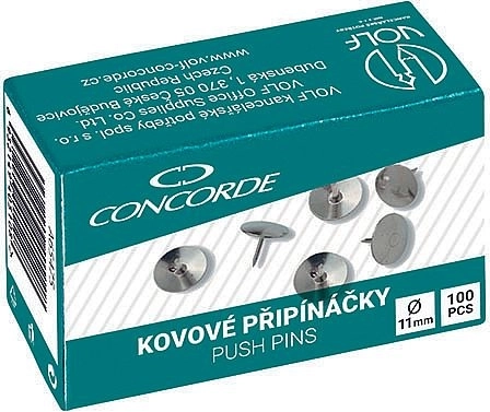 Metalen punaise CONCORDE, 100 stuks, klein