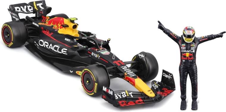 bburago 1:24 formula 1 red bull racing rb19 2023 met coureursfiguur en cadeauverpakking