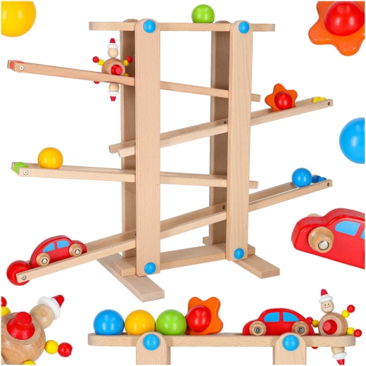 Houten knikkerbaan Montessori XXL