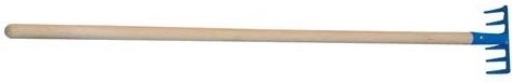 Kinderhark van staal met houten steel 10 cm