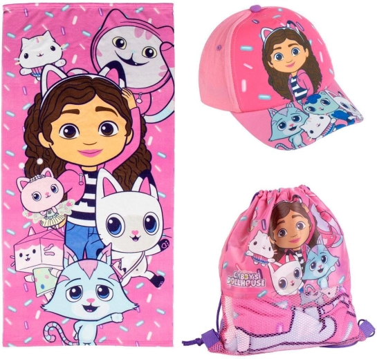 Cadeauset strandlaken, pet en zak Gabby's Dollhouse