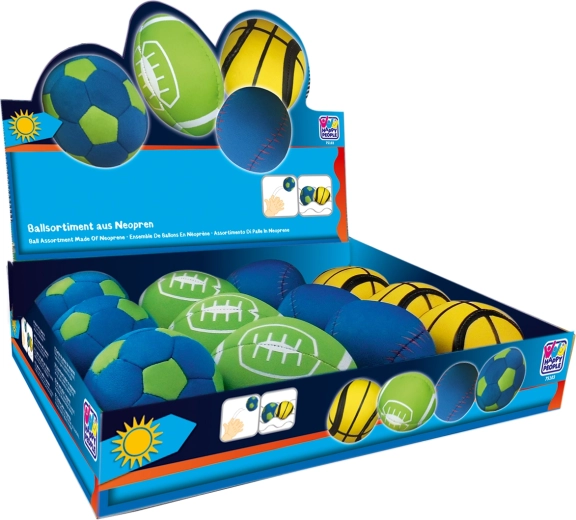 Happy People neopreen bal – assort (voetbal, basketbal, American football, honkbal) - 1 stuk