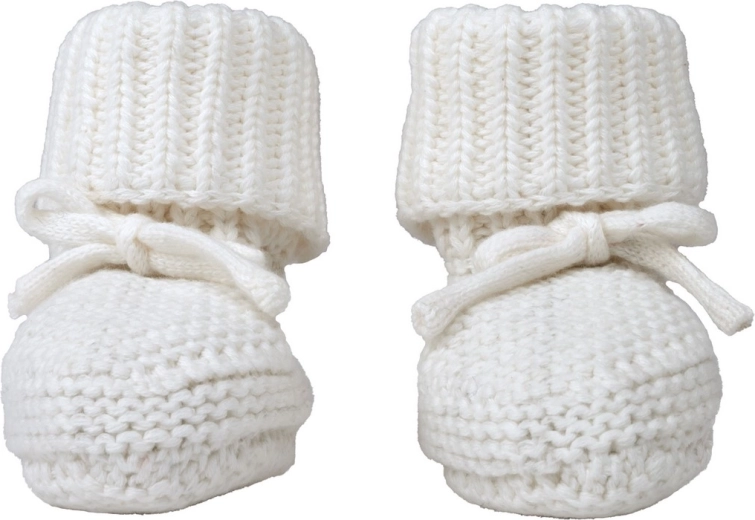 Lodger gebreide babyslofjes Slipper Knit Cloud Dancer 0–6 maanden
