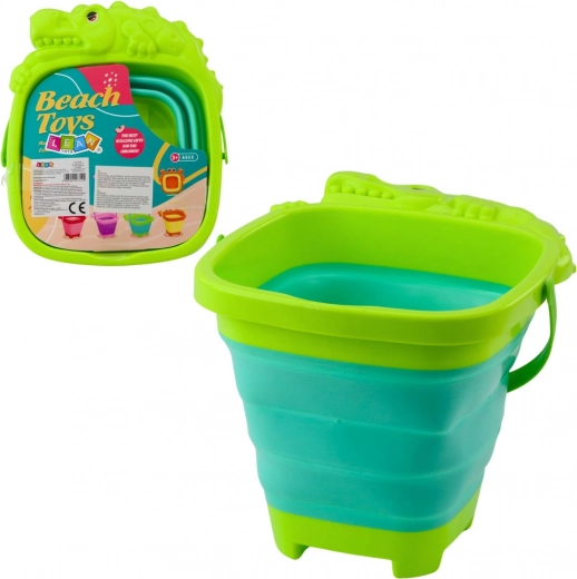 Opvouwbare siliconen emmer krokodil – groene strandemmer