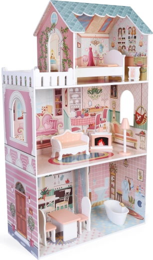 Babu houten poppenhuis Leia met 10 accessoires