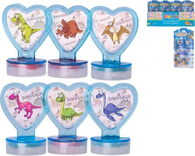 Zelfinktende dinosaurusstempels – set van 6 stuks