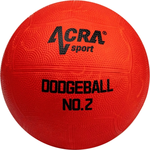 Acra rubberen trefbal rubber dodgeball rood, maat 2