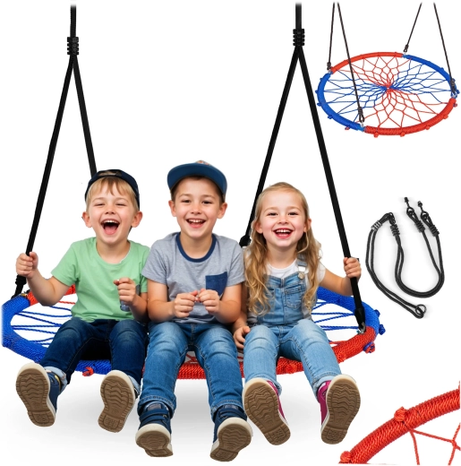 Hangende nestschommel Swingo 95 cm blauw-rood Neo-Sport