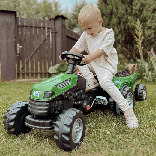 Woopie traptractor Farmer GoTrac Maxi met aanhanger en stille wielen